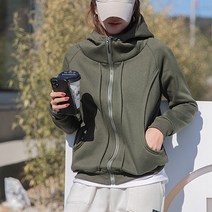 [나크21] 슬림핏 하이넥 기모 후드 집업 NK23-J-39