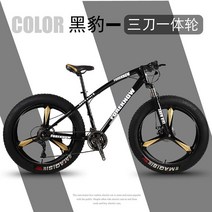 팻바이크 입문용 오프로드 MTB 자전거 20 24 26인치, 27단, 블랙(쓰리 나이프 휠)