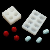 수제몰드 - 딸기몰드 중 미니반쪽마카롱 (선택), 마카롱 8구