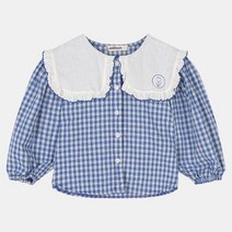 [밀리밤] 50%폭탄세일 깜찍이 빅애리 체크 튤립 블라우스 MLBL2211Z