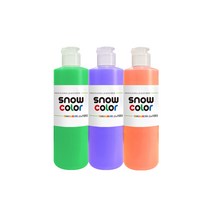 스노우물감 250ml 3색세트 스노우키즈 유아 아기 놀이 핑거 형광 페인팅 블랙라이트 촉감놀이 미술놀이 형광놀이 물감놀이, 스노우, 250, (그,퍼,오), B