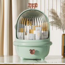 화장대정리대 화장대수납함 향수정리함 뚜껑있는 아크릴함 립스틱 브러쉬 진열대 보관함, 민트-L SIZE