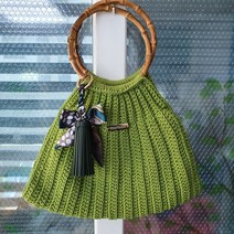 420그린 토트백 손뜨개가방 망태기가방 패션가방 뜨게질용품 어버이날 선물 효도상품