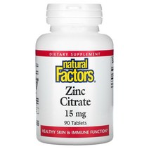 내추럴 팩터스 시트르산아연 90정옵션확인필수, 15mg