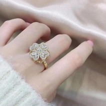 네잎클로버 반지 행운의 풀 반지 회전 반지