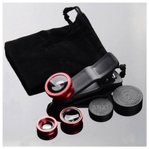 휴대폰렌즈 2 in1 휴대폰 카메라 렌즈 키트 피쉬 아이 렌즈 매크로 렌즈앰프 검정색 범용 전화 클립 렌즈가 있는 초광각 렌즈, 빨간색