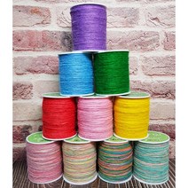 [라울몽실]0.8mm 200m 1합 대용량 황마끈 칼라마끈 컬러풀마끈 천연수세미실 (58color) 수세미뜨기, BUTTER 53