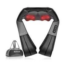 Nekteck Shiatsu 진정 효과가 있는 목 및 등 마사지기 어깨 다리 신체 근육 완화 가정 사무실 차량용 전기 딥 티슈 3D 반죽 마사지 베개