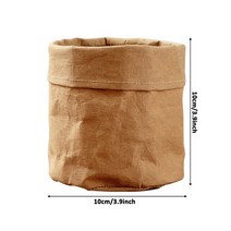 식목일행사 아보카도 대파 상추 키우기 블루베리 코알라 그루트 매직 화분 방수 크래프트 종이 화분 데스크탑 꽃 재사용 가능한 친환경 보관 가방 냄비 컨테이너 화분 다육 식물 화분, 협력사, 노란색, 중간
