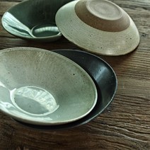 김학영도자기 아끼다 납작면기 파스타 덮밥 비빔 라면 국수 그릇, 러프샌드