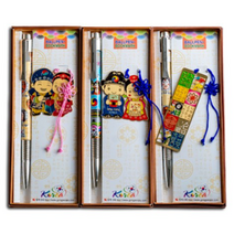 골드 도금 책갈피 볼펜세트, 랜덤 발송, 6세트