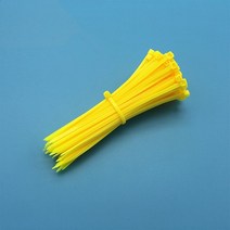 케이블 12 가지 색상 3x200x2.5mm x 100 개 컬러 라이트/핑크 나일론 브라운/오렌지/퍼플, [09] YELLOW