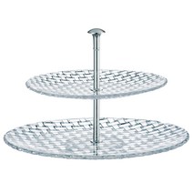 독일 수입 나흐트만 크리에이티브 글라스 선반 케이크 트레이, 01. 이중 케이크/과일 쟁반【싱글 세트】 78538