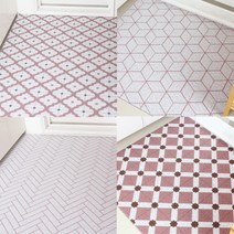 CLEAN UP 멜리사 패턴 코일 현관매트 베란다 발코니 현관용 업소용 바닥 아파트 입구 롤 DIY, 1개, 4.멜리사스톤헥사곤-핑크