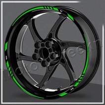 가와사키 호환용 Z100 900 800 750/650 닌자 400 W800 Er6n ZX-6R 오토바이 휠 반사 림 스트라이프 데칼 방수 액세서리, for 2 Wheels 4 Sides, 1개