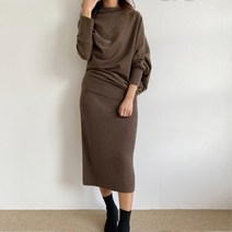 캐시미어 램스울 데일리 H라인 밴딩 니트스커트 3color