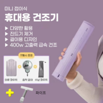 휴대용 의류관리기 건조기 살균 신발 미니 1인 운동화 원룸 스타일러 에어, 퍼플본체+파우치+파이프