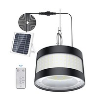 LOFTEK 태양열 캠핑 랜턴 160LED 조명 원격 조절 가능한 걸이 후크 휴대용 방수 랜턴 비상 조명 정전 텐트 RV 실내 실외 액세서리