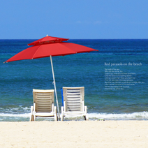 파라솔 대형/특대형 파라솔 받침대세트 폴딩 꺽임 홀딩파라솔 카페 캠핑 낚시 옥상 길거리파라솔 신호등파라솔 구청파라솔 옥외형 햇빛가리개 대형, 폴딩파라솔(특대set3)_레드