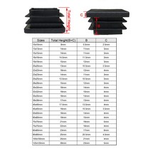빠루 야스리 2410pcs 정사각형 플라스틱 블랙 블랭킹 엔드 캡 튜브 파이프 삽입 플러그 마개 10x10 ~ 거실, 02 2PCS_05 13x13mm