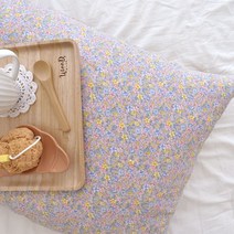 [천삼백케이] [봄크] 핑크벨라 플라워 린넨 베개커버(50x70cm)