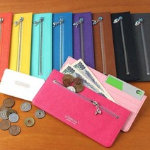 장지갑 한스마레 지퍼 여성 슬림 수제 소가죽