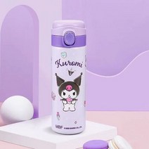 산리오 물통 물병 헬로 키티 보온병 컵 시나모롤 시나몬롤 쿠로미 여아 높은 외관 심플 휴대용 물 학생, 420ML, Kuromi