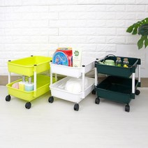 2단 이동식간식트롤리 냉장고틈새 미니수납 세탁실 화장실 틈새수납선반 수납장, 카키