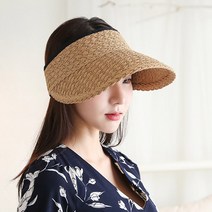 이스트무브 썬캡 여름 고급 밀짚 돌돌이 벨크로 자외선차단 여성모자 크렘쉘 (4컬러) - 주문시 색상이름 확인 필수!!