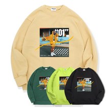 오티디 오버핏 봄가을 남녀공용 면 100% 쭈리 디드유 맨투맨