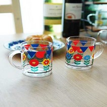 시둥마켓 +[시둥마켓]+_ 카페컵 커피머그컵 손잡이잔 유리머그잔 플라워머그컵 주스잔, 달라피아자 머그 2P세트 머그컵세트 머그커피잔 디자인컵, 포니
