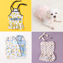 강아지 원피스 봄옷 공주옷 드레스, 13.레이스 린넨 원피스_체리