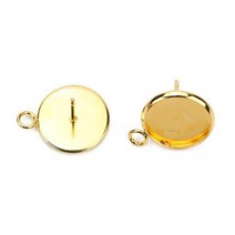 20pcs 스테인레스 스틸 6 8 10 12mm 스터드 귀걸이 기본 Diy 쥬얼리에 대한 저자 극성 유리 카보 숑 카메오 설정 결과 만들기, [04] 12mm, [01] Gold