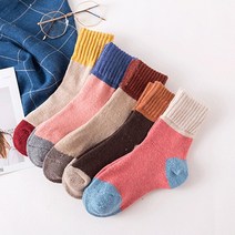 리빙캠프 도톰한 가을 겨울 따뜻한 여성 울 니트 양말 5족세트