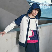 커스텀어스 커스텀어스 레이어드 필 후드 집업(화이트)