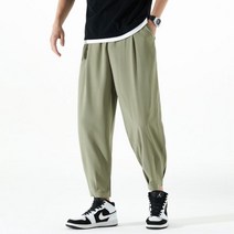 반바지 면 남성 여름 바지 남자 팬츠 신사 냉장고 카고 Huncher Mens Baggy Harem Pants 2022 얼음 실크 얇은 조깅 경량 고속 건조 캐주얼 정장 남성용