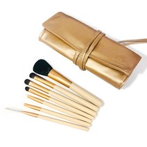 이모쿠비 휴대용 메이크업 브러쉬 7종세트+케이스, 1세트, 골드