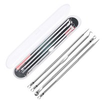 코 얼굴 좁쌀 피지 블랙헤드 압출 제거 도구 제거기, 2피지압출셋-로즈골드