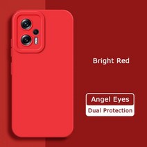 Angel Eyes 액체 실리콘 휴대폰 케이스 샤오미 POCO X4 GT 5G 360 카메라 보호 소프트 충격 방지 후면 커버 POCOX4 X4GT 가방 437334, Bright Red