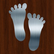 오피스왕국 발자국 발바닥 바닥 foot6 그래픽 스티커, 메탈실버