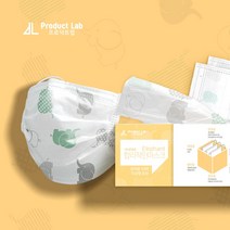 프로덕트랩 합리적인 사각 마스크 코끼리 유아용 100매