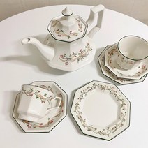 존슨브라더스 이터널뷰 eternal beau 찻잔 티팟 접시, 크리머 가로13cm 높이11cm