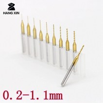 금속절단기 0.2-1.1mm 티타늄 코팅 카바이드 PCB 드릴 10 피스 금속 Dremel CNC 라우터 목공 공작 기계 액, 09 10PCS  0.9mm_01 3.175mm