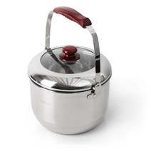 퀸센스 럭셔리 스텐 미니들통 22CM 찜판 포함 찜솥 겸용 손잡이 미니 다용도 곰솥