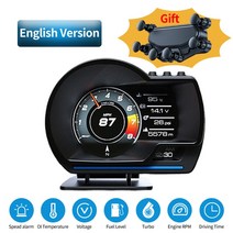 자동차속도계 UHD 헤드업디스플레이 호환 최신 자동차 헤드 디스플레이 OD2 GPS HUD 온보드 컴퓨터 게이지, 01 English version