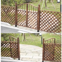 가든 정원문 나무문 야외문 원목 울타리 대문 휀스, 110cm 그리드 (흙 그라운드용)