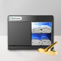 시크릿진 UV 미니 타올 전기 온장고 네일샵 미용 소형 업소용 살균소독 보온고 수건 찜질기, UV블랙8L+트레이+집게