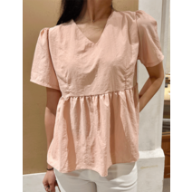 글로우업 브이넥 베이비돌 블라우스