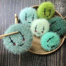 364days 라이트그린 삐에로 오이피클 수세미 귀여운 핸드메이드 수세미, 03.민트(개별포장) 1개, 고리x