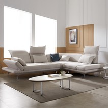 소프 스윙소파 4인용 코너형 아쿠아텍스 조야원단 소파, 코너형 좌형(착석 시), 라이트그레이, 라이트그레이